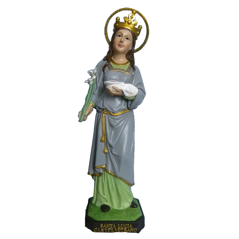 Wholesale Religious Decorative Resin Santa Lucla Sculpture