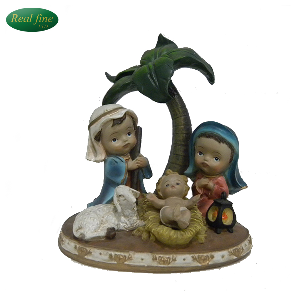 hand made custom polyresin cartoon nativity set figurine