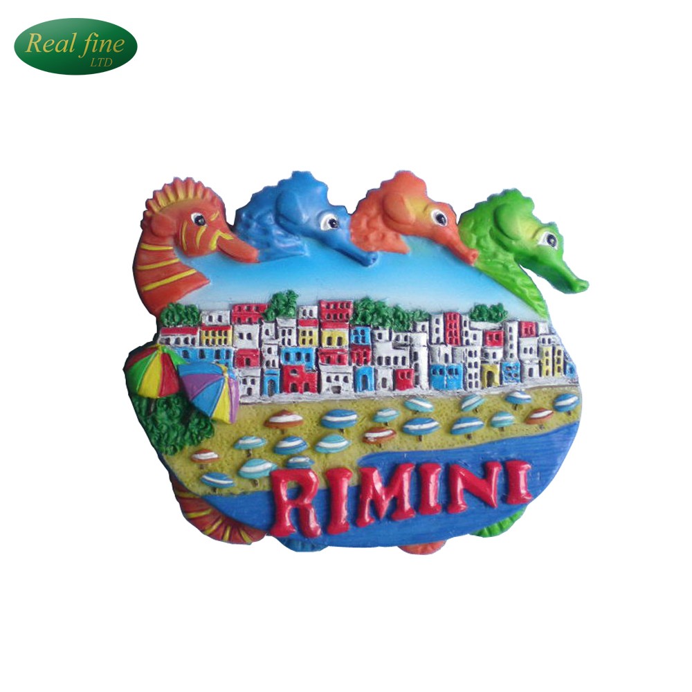 Custom resin Rimini hippocampus fridge magnet for gift
